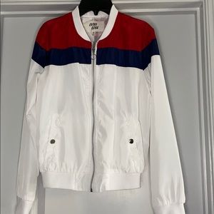 Red, White, and Blue bomber jacket.